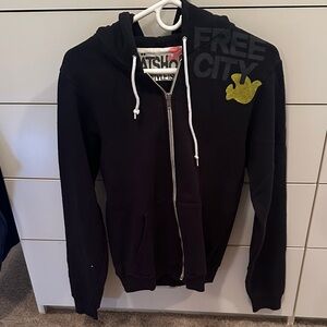 Freecity Black Hoodie with Red Accent